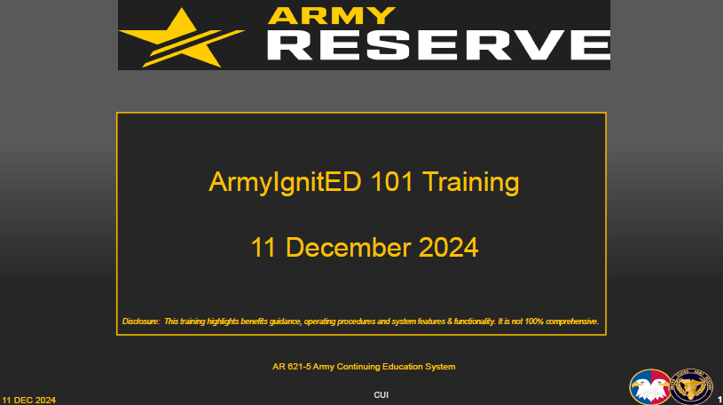 ArmyIgnitED 101 Training